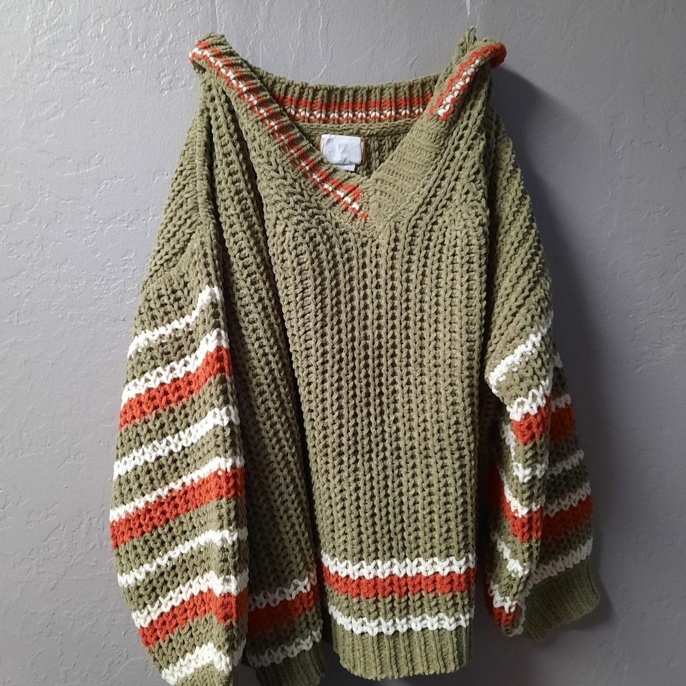 POL $ale🖤only 1 left❣ Cozy striped jumper sweater - Picture 8 of 16
